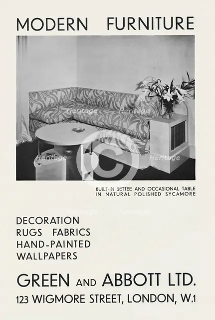 'Modern Furniture - Green and Abbott Ltd.', 1933. Artist: Unknown.