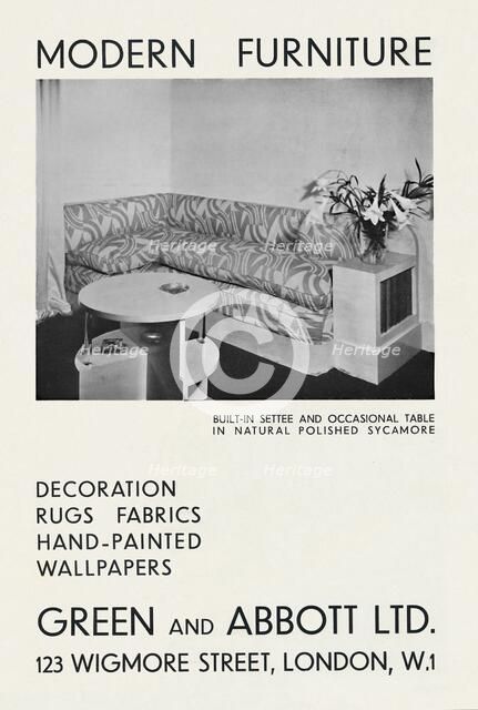 'Modern Furniture - Green and Abbott Ltd.', 1933. Artist: Unknown.