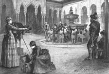 '"Modern Goths"; Amateur Photographers at work in the Court of Lions, in the Alhambra, Granada ,18 Creator: Edwin Buckman