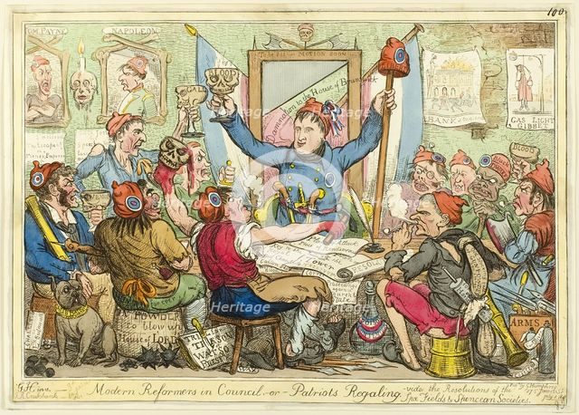 Modern Reformers in Council, published July 3, 1818. Creator: Isaac Robert Cruikshank.