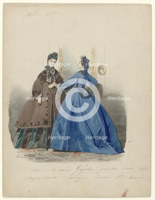 Modes 280: dresses by Maison Gagelin..., c.1860.  Creator: Anon.
