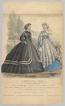 Modes de Mme. Antonie Lalanne, No. 791, from Le Moniteur de la Mode, 1848. Creator: Jules David