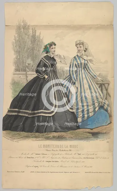Modes de Mme. Antonie Lalanne, No. 791, from Le Moniteur de la Mode, 1848. Creator: Jules David.