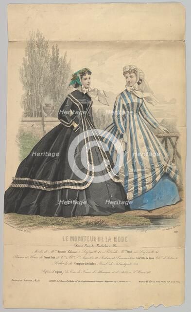 Modes de Mme. Antonie Lalanne, No. 791, from Le Moniteur de la Mode, 1848. Creator: Jules David.