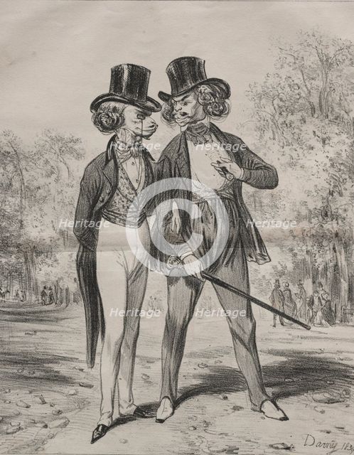 Modes incroyables. Lions dautomne, 1839. Creator: Darny (French).