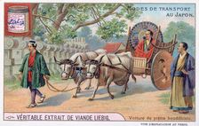 Modes of transport in Japan, convey of a Buddhist priest, 19th century