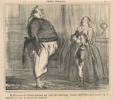 Modification du costume parisien ..., 19th century. Creator: Honore Daumier