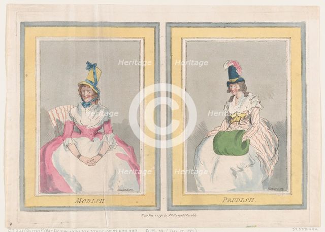 Modish and Prudish, December 1, 1791., December 1, 1791. Creator: Thomas Rowlandson.
