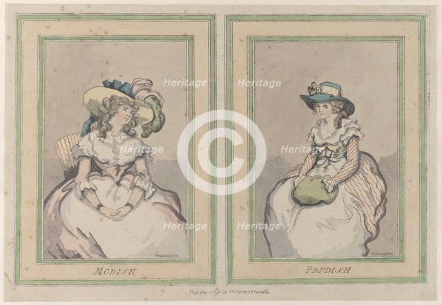 Modish and Prudish, December 1, 1791., December 1, 1791. Creator: Thomas Rowlandson.