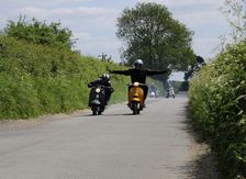 Mods on scooters on club run 2008