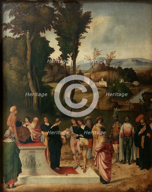 Moess Undergoes Trial by Fire, 1502-1505. Artist: Giorgione (1476-1510)