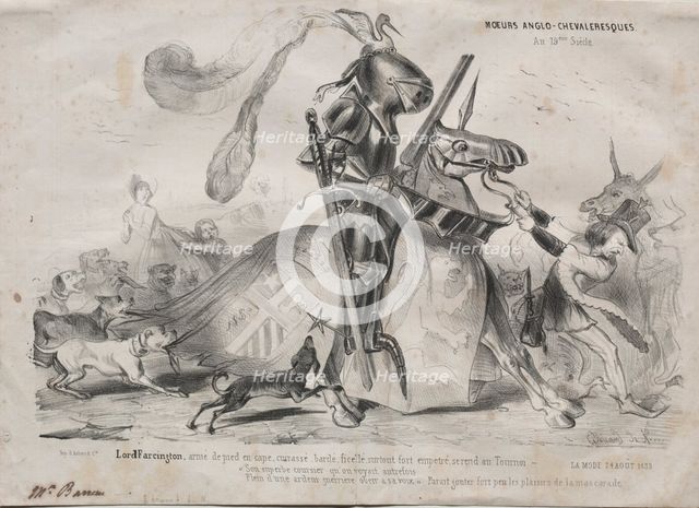 Moeurs Anglo-chevaleresques, 1839. Creator: Edouard de N___ (French); La Mode.