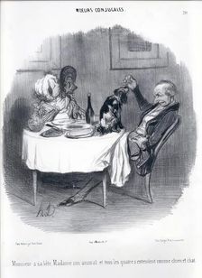 Moeurs Conjugales. Monsieur a sa bête, Madame son animal..., 19th century. Creator: Honore Daumier