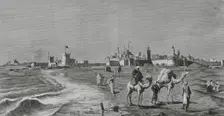 Mogador (now Essaouira), Morocco, 1883. General view. Creator: Eugenio Alvarez Dumont