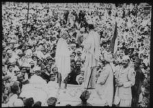 Mohandas Gandhi with Abdul Ghaffar Khan at Peshawar, 1938