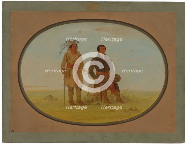 Mohigan Chief and a Missionary, 1861/1869. Creator: George Catlin.