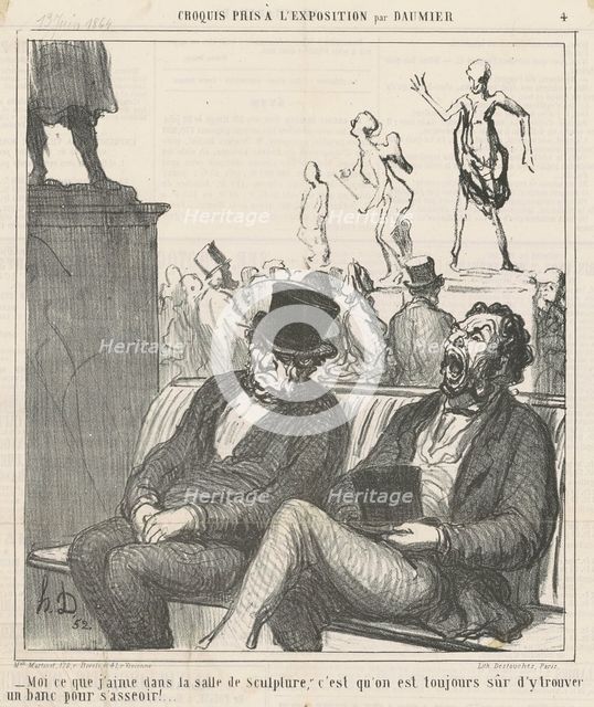 Moi ce que j'aime dans la salle de sculpture ..., 19th century. Creator: Honore Daumier.