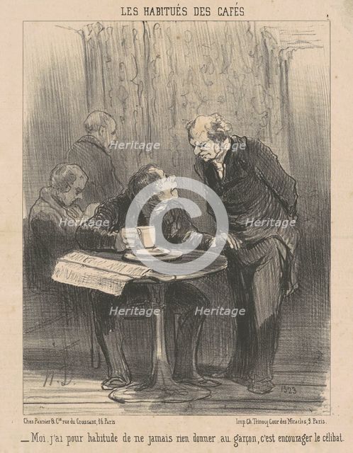Moi, j'ai habitude de ne ... rien donner, 19th century. Creator: Honore Daumier.