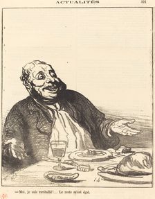 Moi je suis ravitaillé!..., 1871. Creator: Honore Daumier