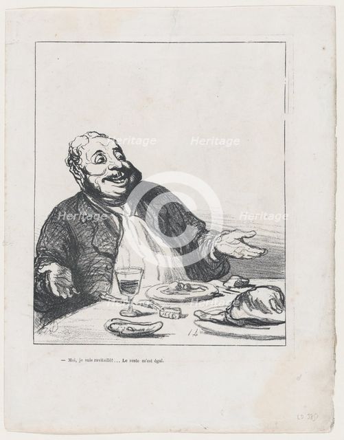 Moi, je suis ravitaillé!...Le reste m'est égal, 1871. Creator: Honore Daumier.