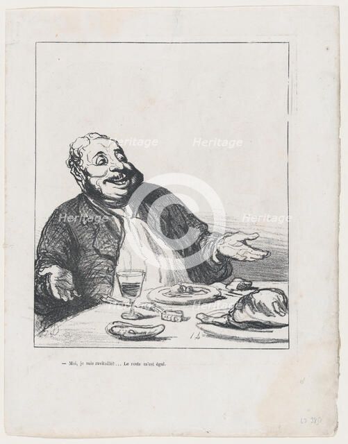Moi, je suis ravitaillé!...Le reste m'est égal, 1871. Creator: Honore Daumier.