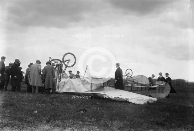 Moissant aero. Wrecked, 1910. Creator: Bain News Service.