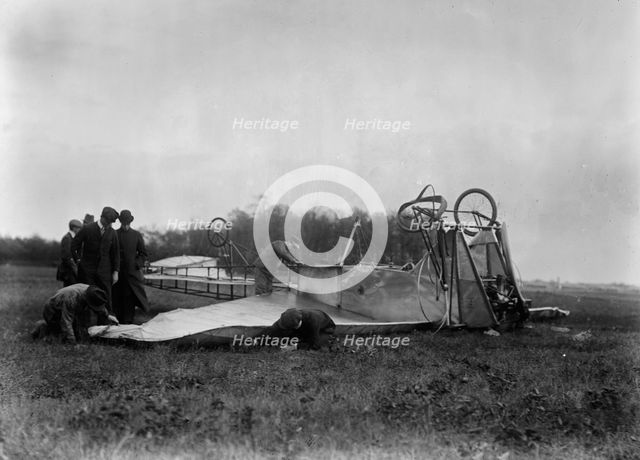 Moissant Machine wrecked, 1910. Creator: Bain News Service.