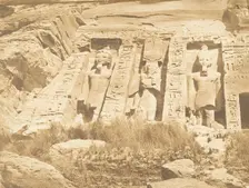 Moitié de la façade du Spéos d'Athor, à Abousembil (partie méridionale), March 28, 1850. Creator: Maxime du Camp