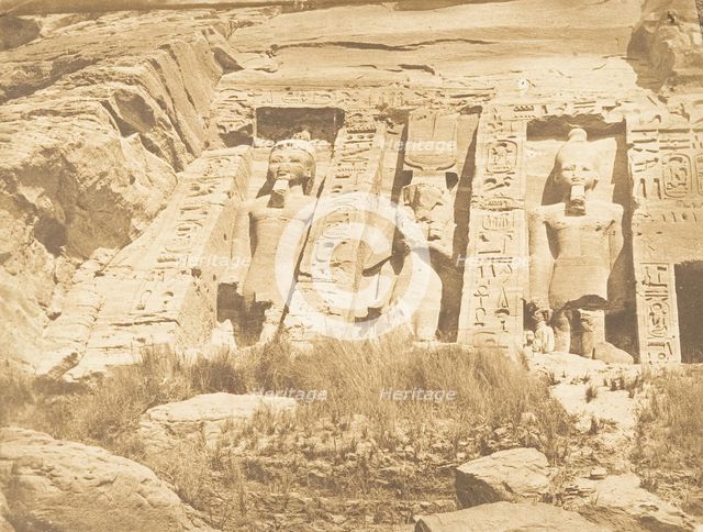 Moitié de la façade du Spéos d'Athor, à Abousembil (partie méridionale), March 28, 1850. Creator: Maxime du Camp.