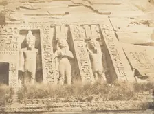 Moitié de la façade du Spéos d'Athor, à Abousembil (partie Septentrionale), March 1850. Creator: Maxime du Camp
