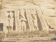 Moitié de la façade du Spéos d'Athor, à Abousembil (partie Septentrionale), March 1850. Creator: Maxime du Camp