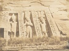 Moitié de la façade du Spéos d'Athor, à Abousembil (partie Septentrionale), March 1850. Creator: Maxime du Camp