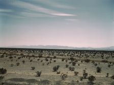 Mojave Desert country, crossed by Santa Fe R.R., Cadiz, Calif., 1943. Creator: Jack Delano