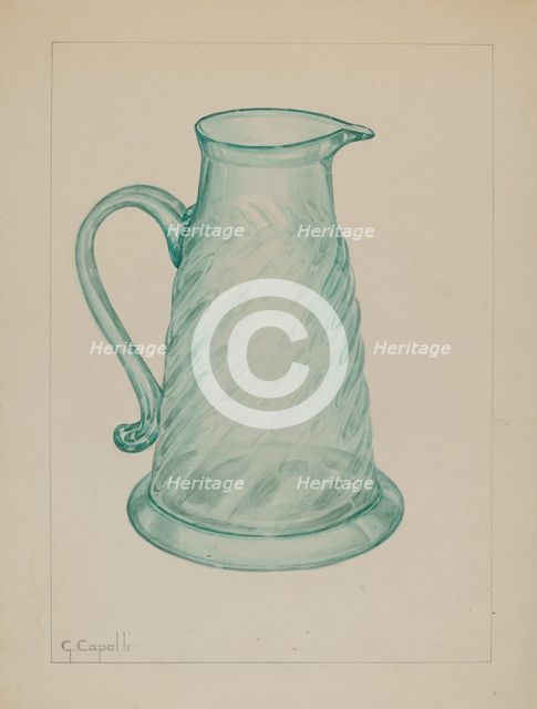 Molasses Jug, c. 1937. Creator: Giacinto Capelli.