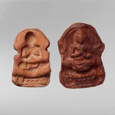 Mold and Impression for a Seated Buddha, 5th-7th century. Creator: Unknown