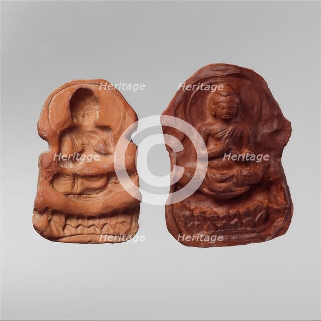 Mold and Impression for a Seated Buddha, 5th-7th century. Creator: Unknown.
