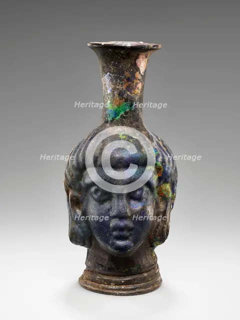 Mold-blown Head flask, 4th-5th century A.D. Creator: Unknown.