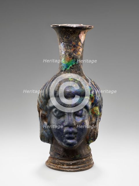 Mold-blown Head flask, 4th-5th century A.D. Creator: Unknown.