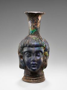 Mold-blown Head flask, 4th-5th century A.D. Creator: Unknown