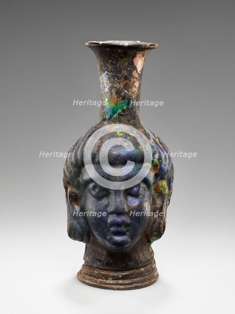 Mold-blown Head flask, 4th-5th century A.D. Creator: Unknown.