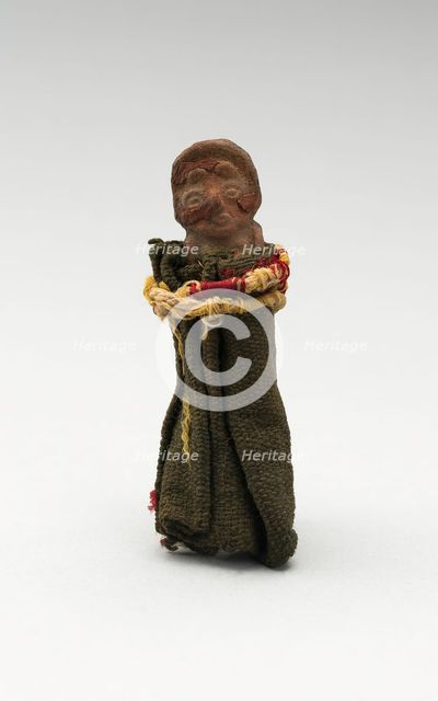 Mold-Made Female Figurine Wrapped in Cloth and Tied with String, c. A.D. 100/600. Creator: Unknown.