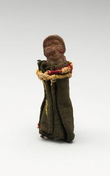 Mold-Made Female Figurine Wrapped in Cloth and Tied with String, c. A.D. 100/600. Creator: Unknown