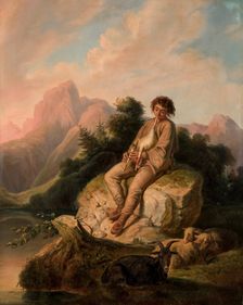 Moldavian Bagpipe-Player, 1857. Creator: Korneli Szlegel