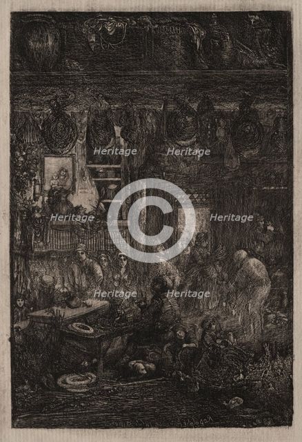 Moldavian Interior, 1865. Creator: Rodolphe Bresdin (French, 1822-1885).