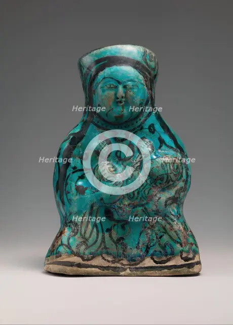 Molded Vessel in the Form of a Mother and Child, Iran, 12th-13th century. Creator: Unknown.