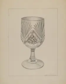 Molded Water Glass, c. 1937. Creator: Ludmilla Calderon