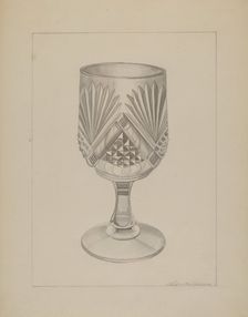 Molded Water Glass, c. 1937. Creator: Ludmilla Calderon