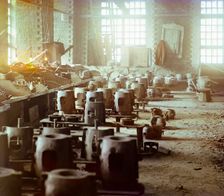 Molding shop at the Kasli plant, 1910. Creator: Sergey Mikhaylovich Prokudin-Gorsky