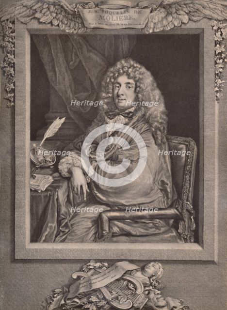 Moliere, French playwright and actor, 18th century (1894). Artist: Jacques Firmin Beauvarlet.