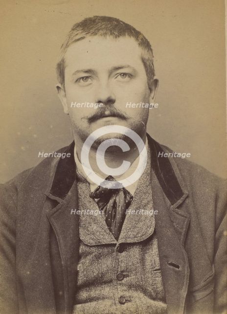 Molmerret. Joseph, Camille. 28 ans, né le 20/11/65 à Lyon (Rhône). Graveur. Anarchiste. 26..., 1894. Creator: Alphonse Bertillon.